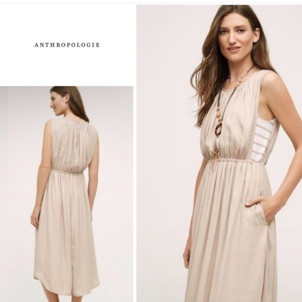 Anthropologie Dolan Left Coast Beige Striped Dress